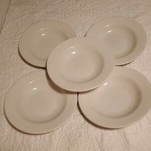 Vintage CAC White Pasta Bowls, Set Of Six (One Not Shown)